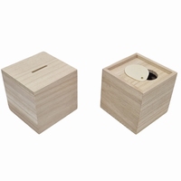 Houten spaarpot blanco