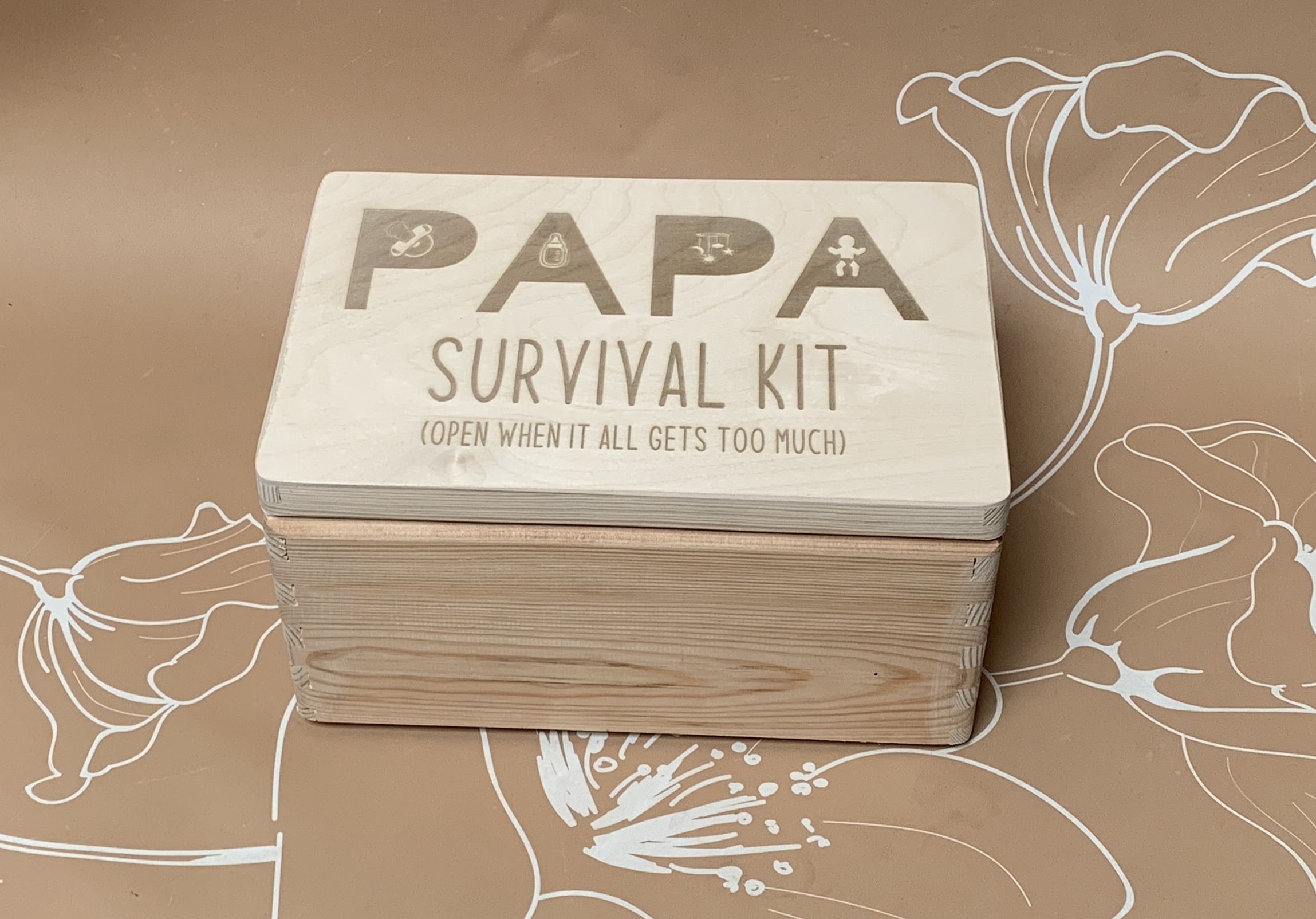 Bewaarkist Papa survival kist